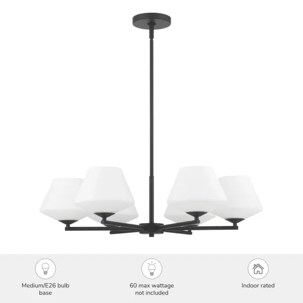 Celestial Valley 6-Light Chandelier in Matte Black - Image 6