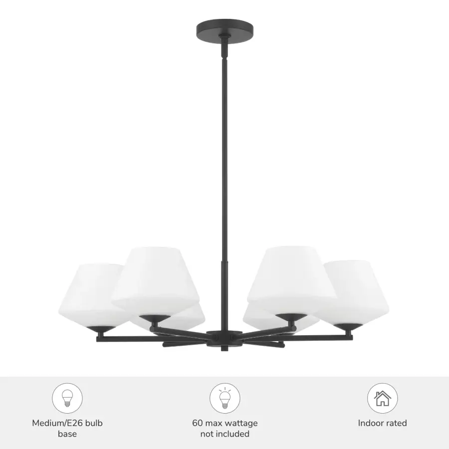 Celestial Valley 6-Light Chandelier in Matte Black - Image 6