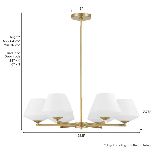 Celestial Valley 6-Light Chandelier in Matte Black - Image 7