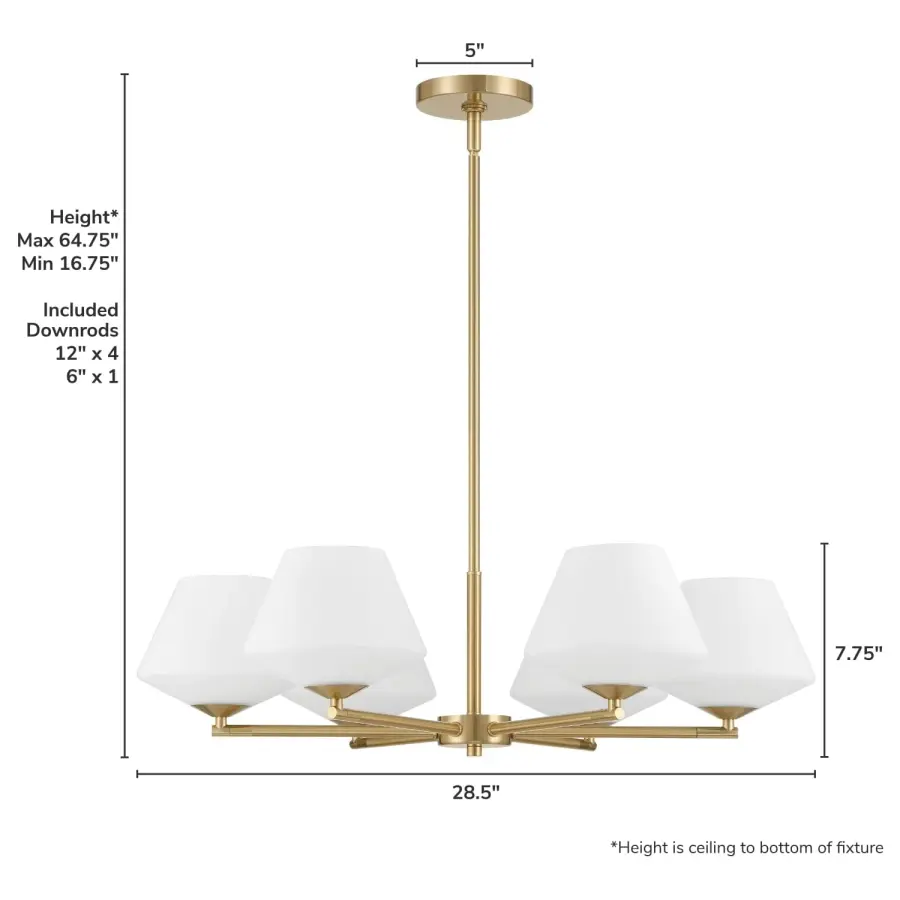 Celestial Valley 6-Light Chandelier in Matte Black - Image 7