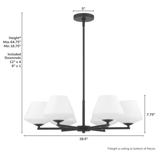 Celestial Valley 6-Light Chandelier in Matte Black - Image 8