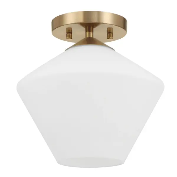 Capture a welcoming ambiance in your foyer, hallway, or pantry with the Celestial Valley 1 Light Small Flush. Featuring a modern design with matte cased white glass shades, this flush mount light brings a touch of sophistication to even the smallest spaces. Its clean lines and versatile style seamlessly blend with both contemporary and classic interiors. Whether brightening a welcoming entryway or adding a warm, inviting glow to functional areas, the Celestial Valley flush light delivers a polished and elegant look that elevates any room. Rated for Indoor use only. Striking diamond glass adds elegance and texture. Down Mount Only MODERN: Clean lines, minimal, natural. MADE FOR INDOORS: For use in indoor spaces like kitchens bedrooms, living rooms, dining rooms, and entryways. DIAMOND GLASS: Features a striking diamond glass design that adds depth, texture, and a touch of elegance to any space while enhancing light diffusion. BULB RECOMMENDATION: Maximum 60 W (E26) per light bulb or equivalent LED bulb. Bulbs not included. MODERN: The clean lines of the modern style uses a monochromatic color palette the inspires with clean lines, minimalism, natural materials, and natural light. FITS YOUR WALL: Measures 24.2 wide by 7.2 high, with an 8.4 wall projection and a 5.12 backplate height—all in inches. WARRANTY: One-year limited warranty backed by the trusted experts at Hunter. - alternate view