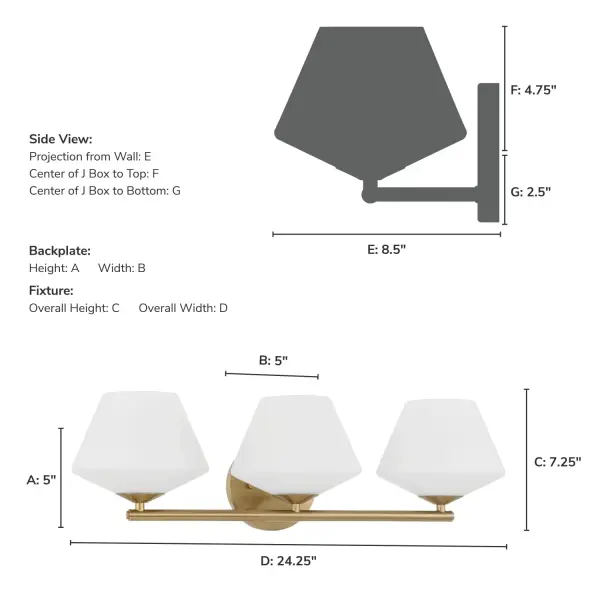 Celestial Valley Three Light Vanity in Alturas Gold - Image 8