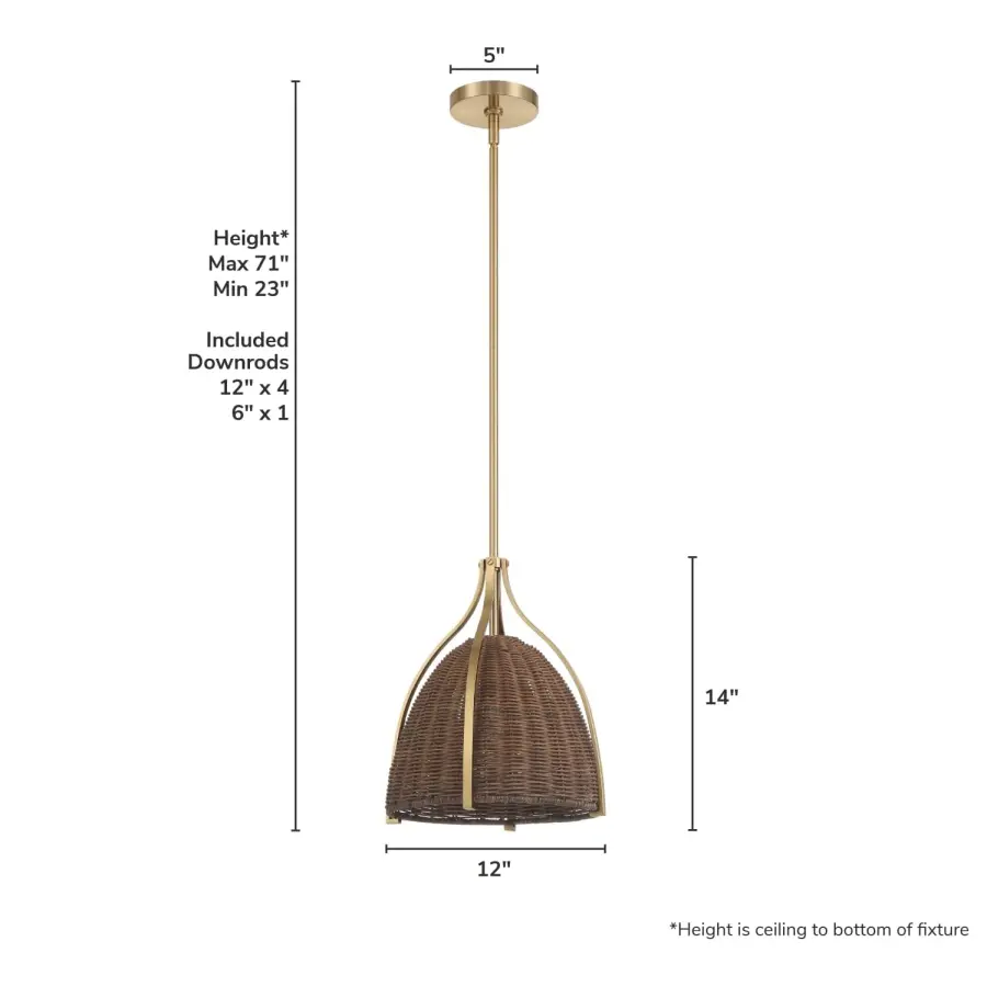 Arcelia One Light Pendant in Alturas Gold - Image 4