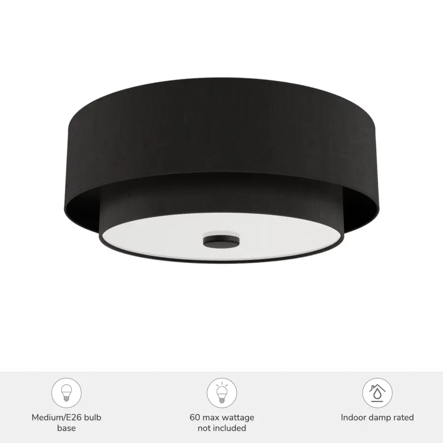 Brookside Two Light Flush Mount in Matte Black - Image 6