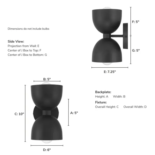 Erling Two Light Wall Sconce in Matte Black - Image 8