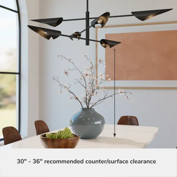 Merian 6-Light Linear Chandelier in Matte Black - Image 6