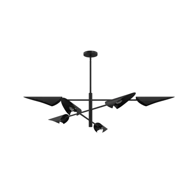 Merian 6-Light Linear Chandelier in Matte Black - Image 8