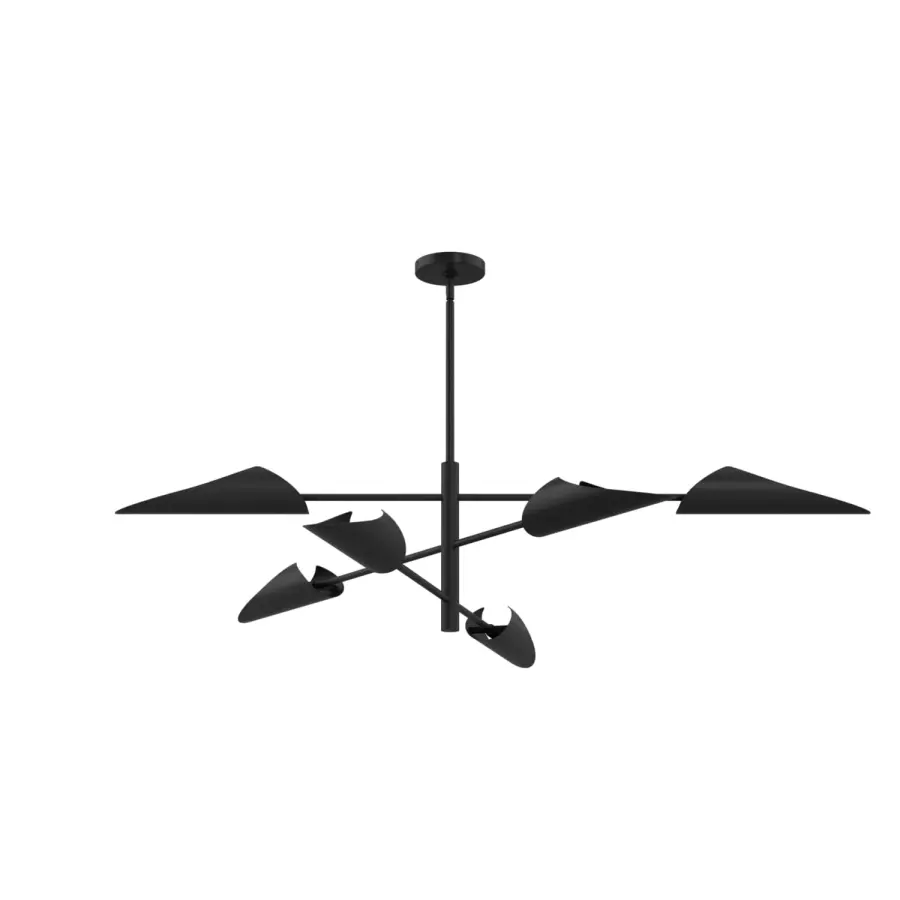 Merian 6-Light Linear Chandelier in Matte Black - Image 9
