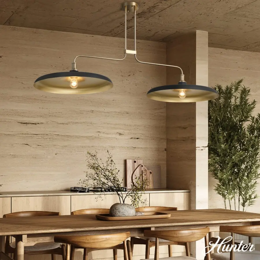 Moriso Two Light Linear Chandelier in Matte Black - Image 2