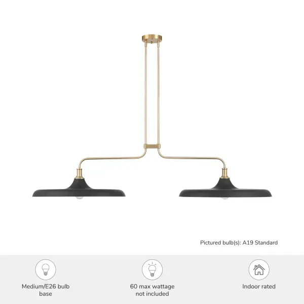 Moriso Two Light Linear Chandelier in Matte Black - Image 3