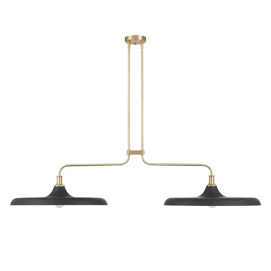 Moriso Two Light Linear Chandelier in Matte Black - Image 8