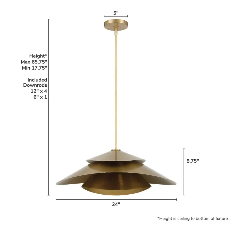 Hiro Extra Large Pendant in Alturas Gold - Image 8