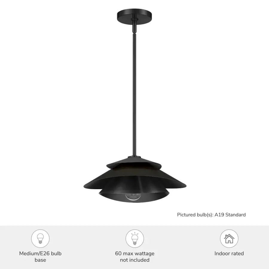 Hiro Large Pendant in Matte Black - Image 6