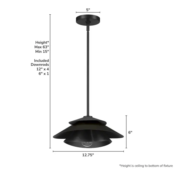 Hiro Large Pendant in Matte Black - Image 8