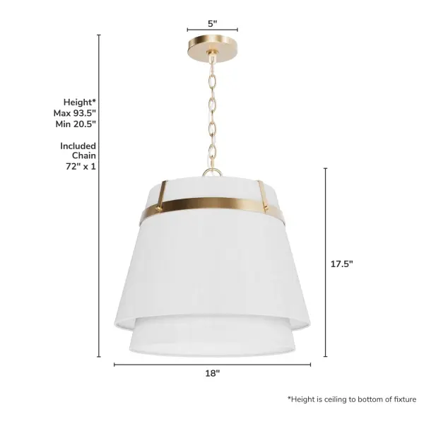 Ada Lee One Light Pendant in Alturas Gold - Image 4