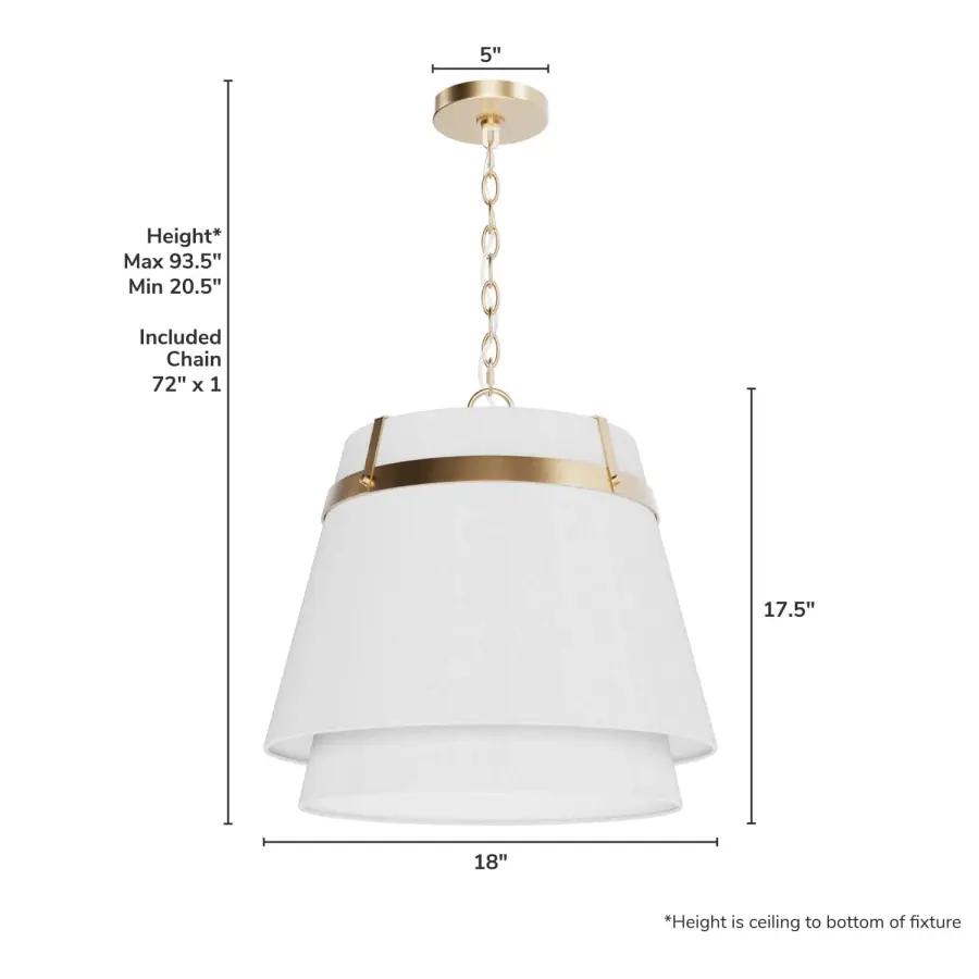 Ada Lee One Light Pendant in Alturas Gold - Image 4