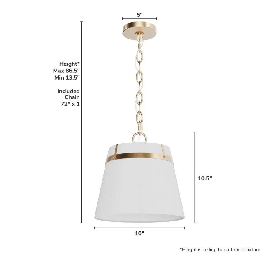 Ada Lee One Light Pendant in Alturas Gold - Image 4