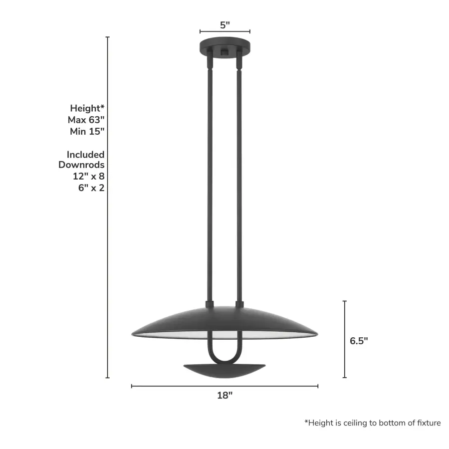 Sunset Ridge LED Pendant in Matte Black - Image 7