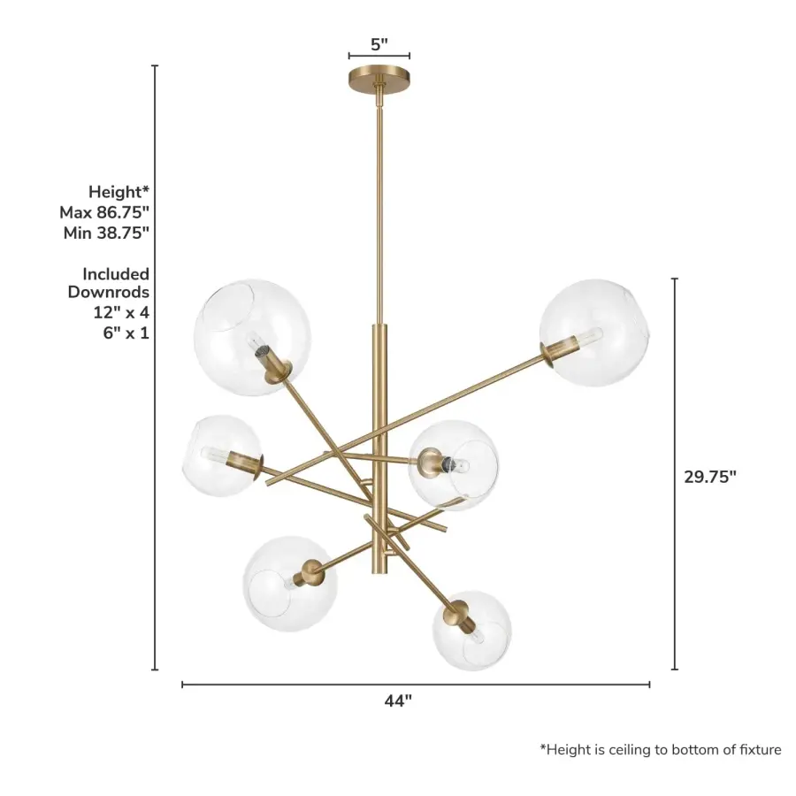 Farling 6-Light Extra Large Chandelier in Alturas Gold - Image 4