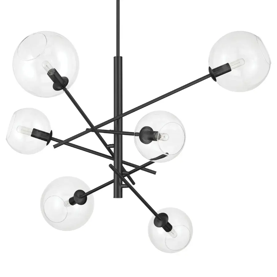 Farling 6-Light Extra Large Chandelier in Matte Black