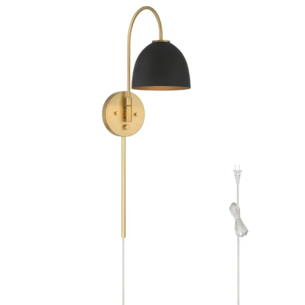Envision modern style with the Erling 1 Light Large Pin-Up Sconce, a perfect match for the Erling fan. This versatile fixture features a simple metal dome shade and an adjustable head, allowing you to direct light exactly where you need it. The dimmer switch on the back plate offers easy lighting control, setting the perfect mood in any space. Designed with convenience in mind, the Erling sconce is convertible for hardwired installation or as a plug-in for added flexibility. Ideal for bedrooms, reading nooks, or living spaces, this sconce delivers both style and function with a warm, inviting glow. Organic modern design blends nature with clean lines. Adjustable head offers flexible lighting. Built-in dimmer switch for easy light control. Convertible hardwire or plug-in installation. MADE FOR INDOORS: For use in indoor spaces like kitchens bedrooms, living rooms, dining rooms, and entryways. BULBS INCLUDED: LED bulbs with a warm 3000K color temperature, 500 lumens of brightness, high CRI 90 for vivid color, A15 shape, and full dimmability for the perfect ambiance. MODERN: The clean lines of the modern style uses a monochromatic color palette the inspires with clean lines, minimalism, natural materials, and natural light. SLEEK DOME DESIGN: Features a clean and timeless metal dome design that adds a modern, minimalist touch to any room while providing focused, practical lighting. ORGANIC MODERN: Blends natural elements with clean lines, offering a fresh, contemporary look that brings warmth and style to any space. ADJUSTABLE: Provides flexible lighting options with a moveable head that allows you to direct light exactly where you need it. DIMMABLE: Built-in dimmer switch offers easy control over light intensity, helping you set the perfect ambiance. CONVERTIBLE: Versatile installation option that allows for hardwired or plug-in use, adapting to your space's needs. COORDINATING COLLECTION: Works with Erling ceiling fan collection. FITS YOUR WALL: Measures 6.6 wide by 27.1 high, with an 15.12 wall projection and a 5.5 backplate height—all in inches. WARRANTY: One-year limited warranty backed by the trusted experts at Hunter.