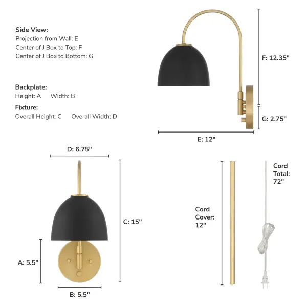 Erling One Light Wall Sconce in Luxe Gold - Image 7