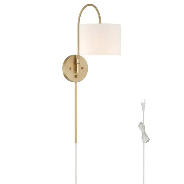 Look out to the Horizon and bring brilliant style into view with the Horizon 1 Light Large 8 Inch Pin-Up Sconce. This transitional fixture blends smooth lines and a relaxed, modern feel, making it a perfect fit for stylish yet adaptable interiors. The adjustable head offers directed illumination exactly where you need it, while a built-in dimmer lets you fine-tune the mood. With flexible plug-in or hardwire installation options, it's a versatile lighting solution for bedrooms, reading spaces, and beyond. Rated for Indoor Use Only. Down Mount Only Adjustable head lets you direct light where you need it. Built-in dimmer switch for easy light control. MADE FOR INDOORS: For use in indoor spaces like kitchens bedrooms, living rooms, dining rooms, and entryways. BULB RECOMMENDATION: Maximum 60 W (E26) per light bulb or equivalent LED bulb. TRANSITIONAL: The transitional style celebrates natural light and a relaxed feel with smooth, blending details that create warm yet modern spaces with the best of both worlds; elegant, minimal and adaptable. BULBS INCLUDED: LED bulbs with a warm 3000K color temperature, 500 lumens of brightness, high CRI 90 for vivid color, A15 shape, and full dimmability for the perfect ambiance. DIRECTED ILLUMINATION: Adjustable head design lets you aim light exactly where you need it, adding flexibility and function to any space. EASY LIGHT CONTROL: Built-in dimmer switch lets you adjust brightness with ease, so you can set the perfect mood any time of day. FLEXIBLE INSTALLATION: Convertible design allows for either hardwire or plug-in installation, giving you more options to fit your space and setup. FITS YOUR WALL: Measures 7.5 wide by 27.1 high, with an 12.5 wall projection and a 5.5 square backplate—all in inches. WARRANTY: One-year limited warranty backed by the trusted experts at Hunter.