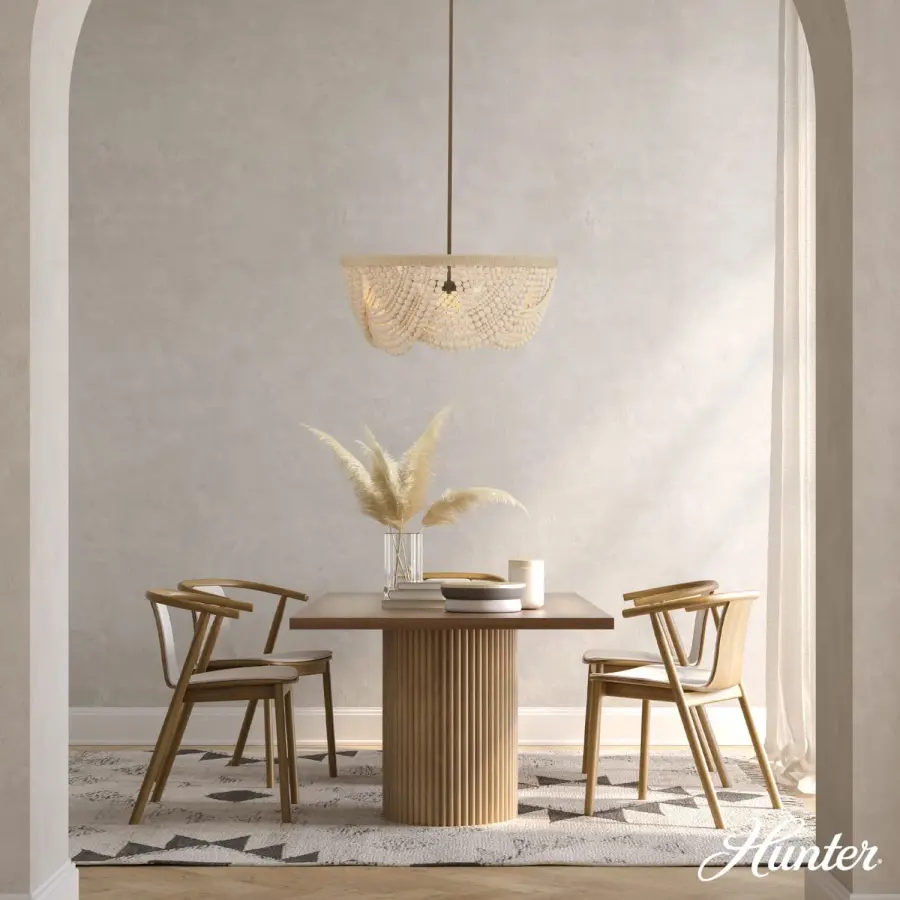 Autumndale 6-Light Wood Bead Chandelier - Image 2