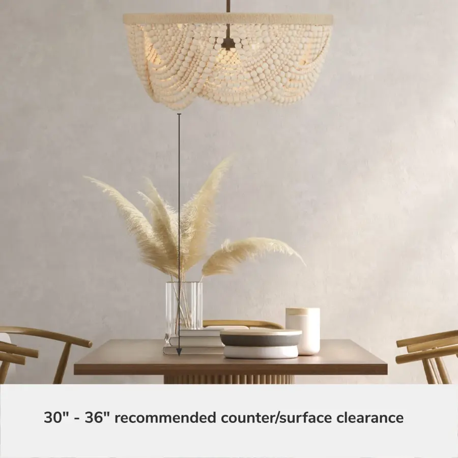 Autumndale 6-Light Wood Bead Chandelier - Image 6