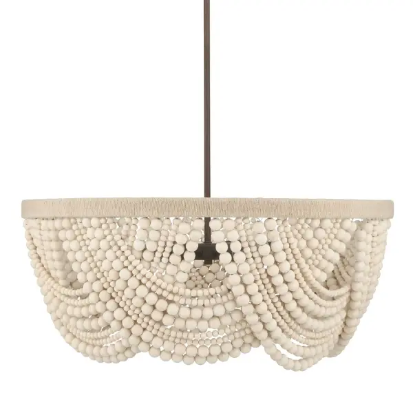 Autumndale 6-Light Wood Bead Chandelier - Image 8