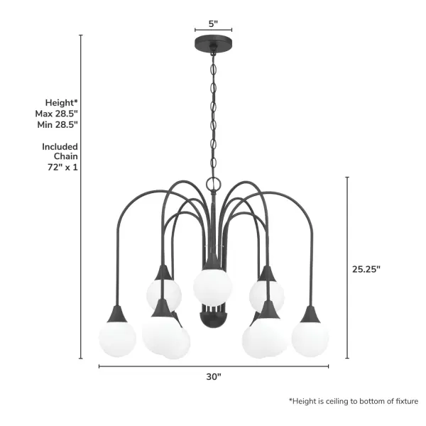 Valadon 9-Light Chandelier in Matte Black - Image 4