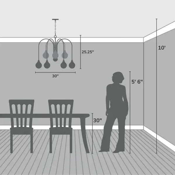 Valadon 9-Light Chandelier in Matte Black - Image 5