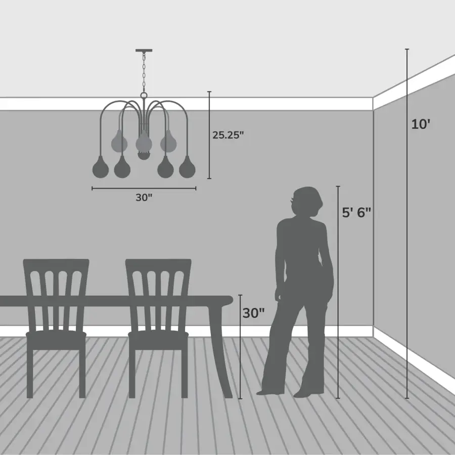 Valadon 9-Light Chandelier in Matte Black - Image 5