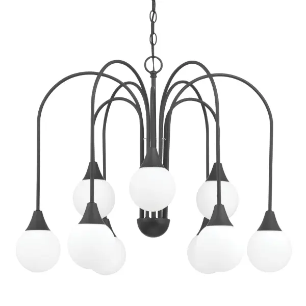 Valadon 9-Light Chandelier in Matte Black - Image 8