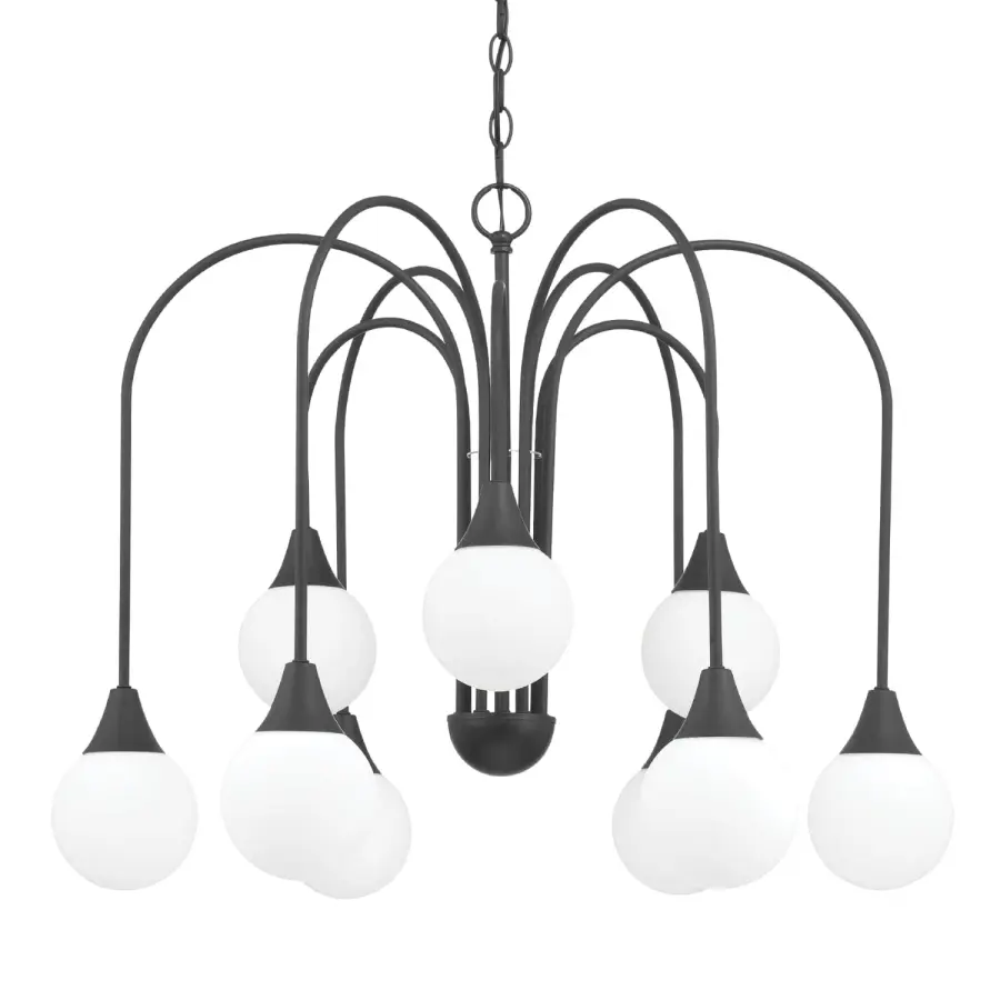 Valadon 9-Light Chandelier in Matte Black - Image 8
