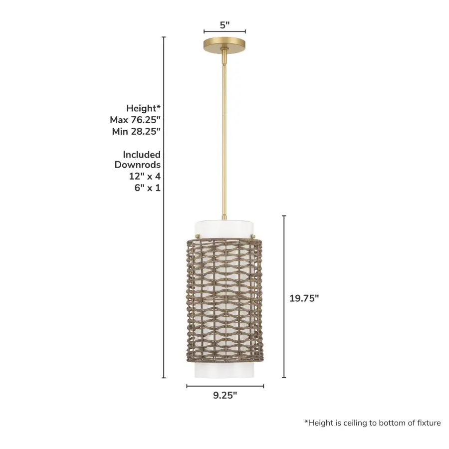 Laila One Light Pendant in Luxe Gold - Image 4
