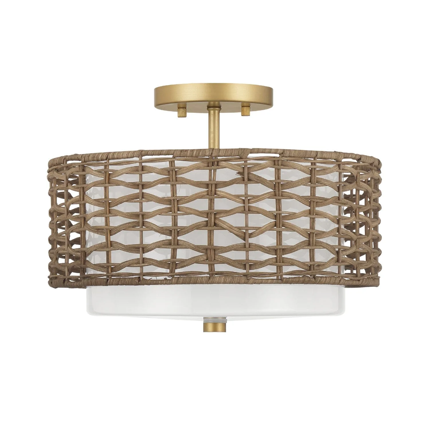 Laila Two Light Semi Flush Mount in Luxe Gold