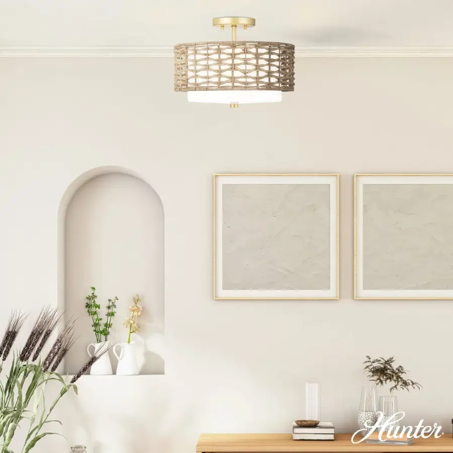 Laila Two Light Semi Flush Mount in Luxe Gold - Image 2