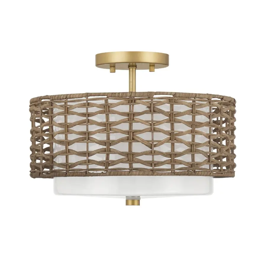 Laila Two Light Semi Flush Mount in Luxe Gold - Image 7