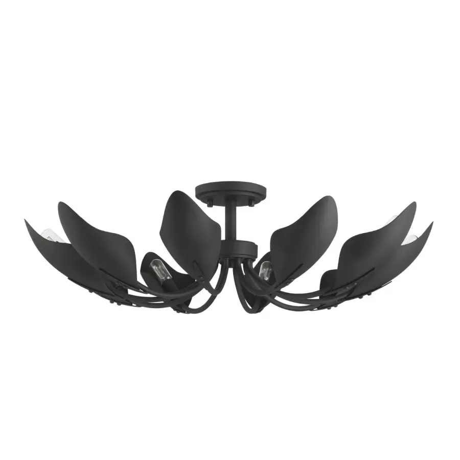 Juneway 10-Light Flush Chandelier in Matte Black - Image 1