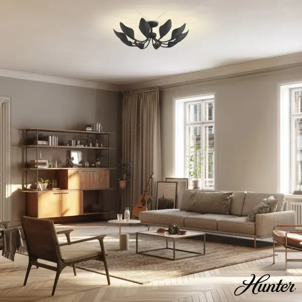 Juneway 10-Light Flush Chandelier in Matte Black - Image 3