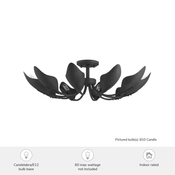 Juneway 10-Light Flush Chandelier in Matte Black - Image 5