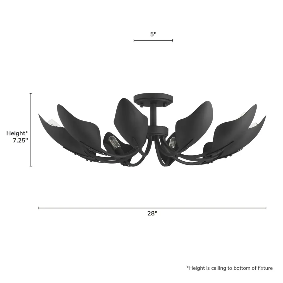 Juneway 10-Light Flush Chandelier in Matte Black - Image 7