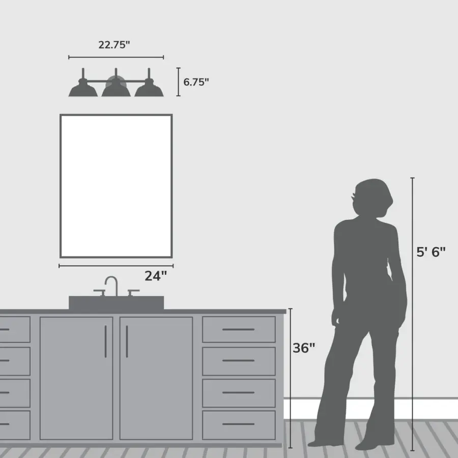 Mill Valley Three Light Vanity in Matte Black - Image 5
