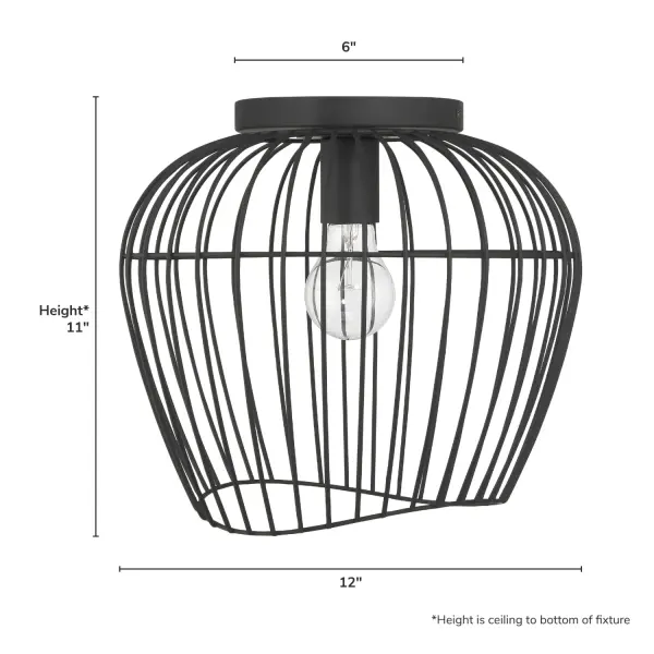 Redding One Light Flush Mount in Matte Black - Image 4