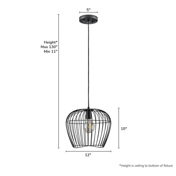 Redding One Light Pendant in Matte Black - Image 4