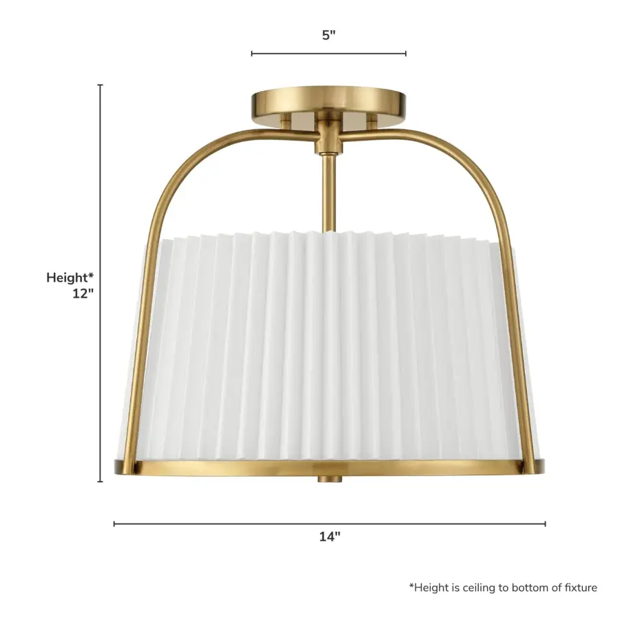 Atmore Two Light Semi Flush Mount in Alturas Gold - Image 4