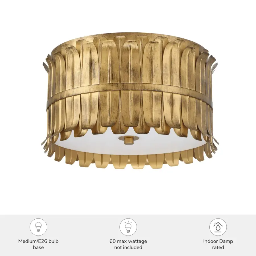 Valdaz Three Light Flush Mount in Brushed Luxe Gold - Image 3