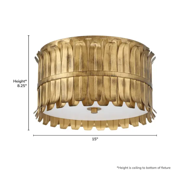 Valdaz Three Light Flush Mount in Brushed Luxe Gold - Image 4